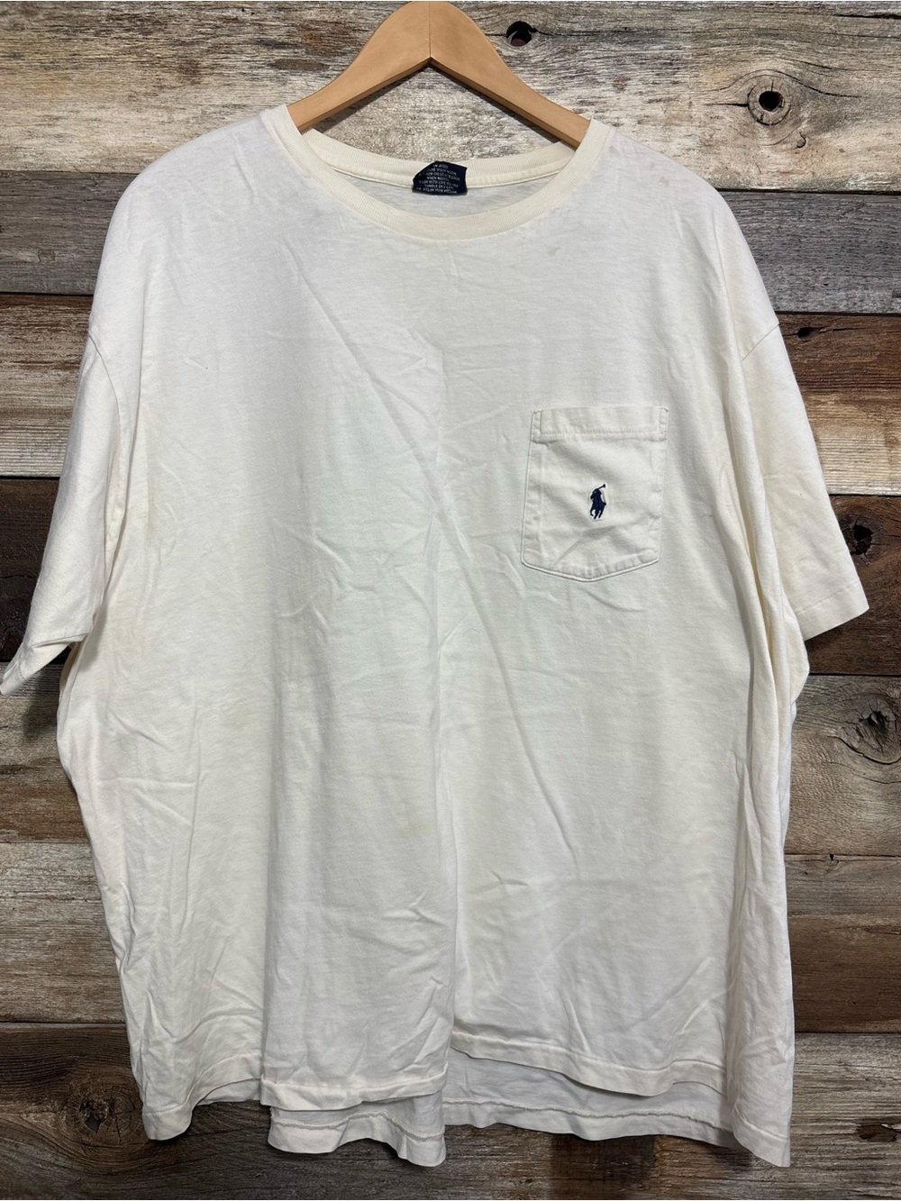 Vintage Polo by Ralph Lauren
Classic White Pocket T-shirt with Logo